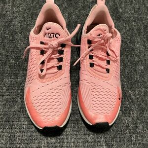 Nike Women's Air Max 270 sneakers in a pink and black colorway